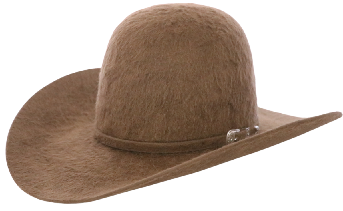 A photo of an American Hat Company 1000X felt cowboy hat in the color silver belly.