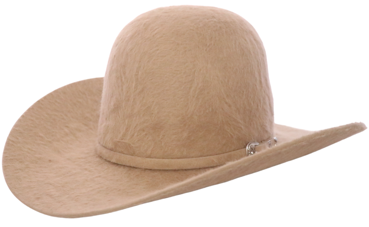 A photo of an American Hat Company 1000X felt cowboy hat in the color silver belly.